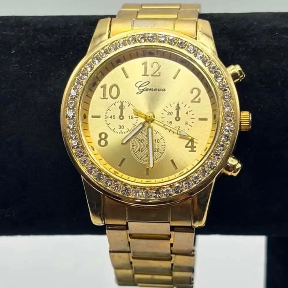 Gold Geneva Men's Watch